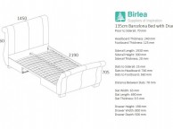 Birlea Barcelona 4ft6 Double Grey Fabric Bed Frame with 2 Drawers Thumbnail