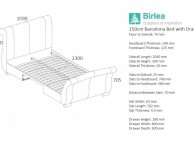 Birlea Barcelona 5ft Kingsize Grey Fabric Bed Frame with 2 Drawers Thumbnail