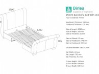 Birlea Barcelona 5ft Kingsize Wheat Fabric Bed Frame with 2 Drawers Thumbnail
