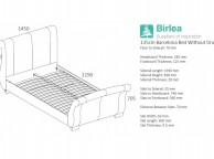 Birlea Barcelona 4ft6 Double Grey Fabric Bed Frame Thumbnail
