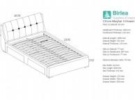 Birlea Mayfair 4ft6 Double Grey Fabric Bed Frame with 4 Drawers Thumbnail