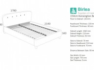 Birlea Kensington 5ft Kingsize Grey Fabric Bed Frame Thumbnail