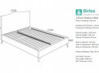 Birlea Andorra Sky Blue Fabric 4ft6 Double Bed Frame Thumbnail