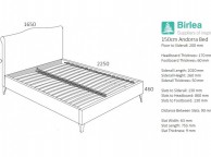 Birlea Andorra Sky Blue Fabric 5ft Kingsize Bed Frame Thumbnail