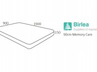 Birlea Memory Care 3ft Single Memory Foam Mattress Thumbnail