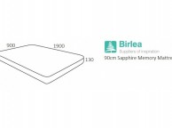 Birlea Sapphire Memory 3ft Single Memory Foam Mattress Thumbnail