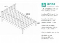 Birlea Salvador 4ft6 Double White Wash Wooden Bed Frame Thumbnail