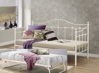 Birlea Torino 3ft Single Cream Metal Day Beds with Trundle Thumbnail