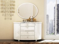 Birlea Aztec White Gloss 4 Drawer Dresser and Mirror Set Thumbnail