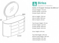 Birlea Aztec White Gloss 4 Drawer Dresser and Mirror Set Thumbnail