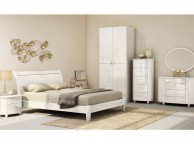 Birlea Aztec White Gloss 4 Drawer Dresser and Mirror Set Thumbnail