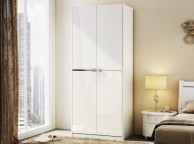 Birlea Aztec White Gloss 2 Door Wardrobe Thumbnail