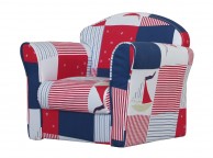 Kidsaw Blue Patchwork Childrens Mini Armchair Thumbnail