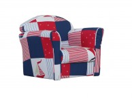 Kidsaw Blue Patchwork Childrens Mini Armchair Thumbnail