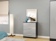 Birlea Lynx Black with Grey Gloss 4 Drawer Chest of Drawers Thumbnail