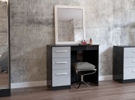 Birlea Lynx Black with Grey Gloss 3 Drawer Single Pedestal Dressing Table Thumbnail