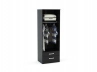 Birlea Lynx Black with Black Gloss 2 Door Combi Robe Thumbnail