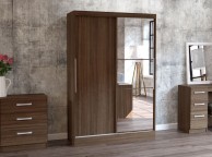 Birlea Lynx Walnut Sliding Door Wardrobe with Mirror Thumbnail