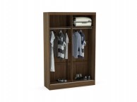 Birlea Lynx Walnut Sliding Door Wardrobe with Mirror Thumbnail