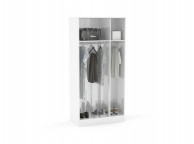 Birlea Lynx White with White Gloss 3 Door Wardrobe with Centre Mirror Thumbnail