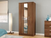 Birlea Lynx Walnut 3 Door Wardrobe with Center Mirror Thumbnail