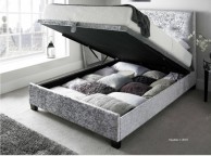 Kaydian Walkworth 4ft6 Double Silver Velvet Fabric Ottoman Storage Bed Thumbnail