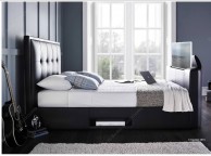 Kaydian Cartmel 4ft6 Double Black Leather TV Bed Thumbnail