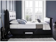 Kaydian Cartmel 4ft6 Double Black Leather TV Bed Thumbnail