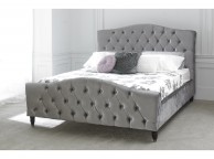 Limelight Phobos 5ft Kingsize Plush Silver Velvet Fabric Bed Frame Thumbnail