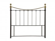 Serene Ethan Black with Brass 4ft Small Double Metal Headboard Thumbnail