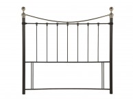 Serene Ethan Black with Nickel 4ft Small Double Metal Headboard Thumbnail