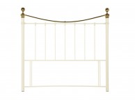 Serene Ethan Ivory Gloss with Brass 4ft Small Double Metal Headboard Thumbnail