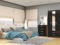 Birlea Lynx Walnut With Black Gloss 3 Door 2 Drawer Wardrobe with Centre Mirror Thumbnail