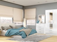 Birlea Lynx White Gloss 3 Door 2 Drawer Wardrobe with Centre Mirror Thumbnail