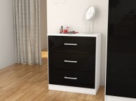 Birlea Cannes 3 Drawer Chest White and Black Thumbnail