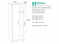 Birlea Cannes Wardrobe Oak and White Thumbnail