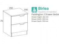 Birlea Paddington Bedside Table White and Oak Thumbnail