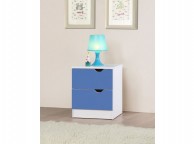 Birlea Paddington Bedside Table White and Blue Thumbnail