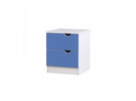 Birlea Paddington Bedside Table White and Blue Thumbnail