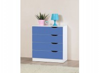 Birlea Paddington 4 Drawer Chest White and Blue Thumbnail