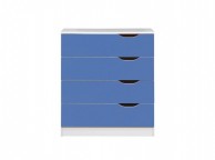 Birlea Paddington 4 Drawer Chest White and Blue Thumbnail