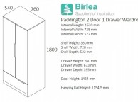 Birlea Paddington Wardrobe White and Pink Thumbnail