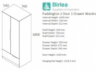 Birlea Paddington 4 PIECE BEDROOM SET White and Oak Thumbnail