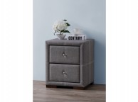 Birlea Sorrento Nightstand in Grey Fabric Thumbnail