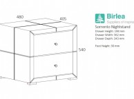 Birlea Sorrento Nightstand in Grey Fabric Thumbnail