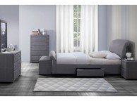 Birlea Barcelona 4ft6 Double Grey Fabric Bed Frame with 2 Drawers Thumbnail
