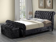 Birlea Bordeaux 5ft Kingsize Black Fabric Bed Frame Thumbnail