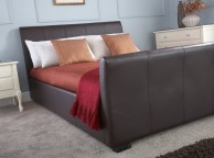 GFW Hannover 4ft6 Double Brown Faux Leather Bed Thumbnail
