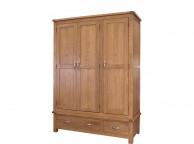 GFW Bowthorpe Oak 3 Door 2 Drawer Wardrobe Thumbnail