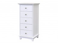 GFW Toulouse White 5 Drawer Narrow Chest Thumbnail
